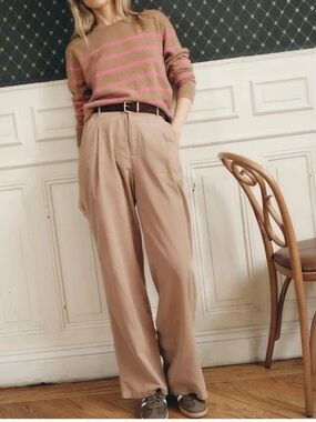 Marine Layer Flora Wide Leg Corduroy Trouser Tan